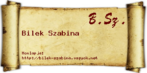 Bilek Szabina névjegykártya