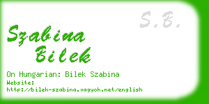 szabina bilek business card